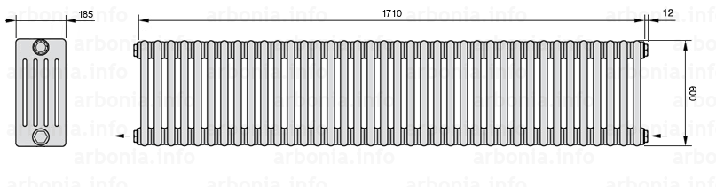 Схема (чертеж) Радиатор Arbonia 5060/38 №42